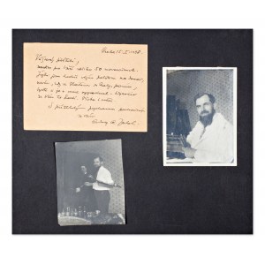 ADOLF ALEX ZAHEL (1888-1958) | LETTER WITH SIGNATURE AND TWO PHOTOS (CZECH/ BOHEMIAN)