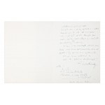 KAREL SVOLINSKÝ (1896-1986) | AUTOGRAPH LETTER (CZECH/ BOHEMIAN)