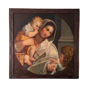 ANONIMO, Young Mother with a Child in her arms receiving a coin