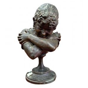 Woman with arms joined