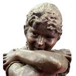 Woman with arms joined