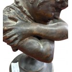 Woman with arms joined
