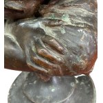 Woman with arms joined