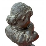 Woman with arms joined
