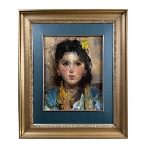 GIACOMO MORETTI, Portrait d'une jeune femme - Giacomo Moretti (1843)
