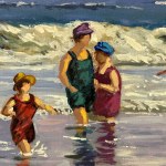 UNIDENTIFIED SIGNATURE, Children playing by the sea