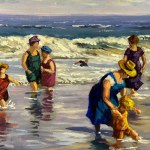 UNIDENTIFIED SIGNATURE, Children playing by the sea