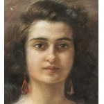 V. CAPRILE, Portrait of a Woman with Flowers - Vincenzo Caprile (1856 - 1936)