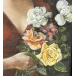 V. CAPRILE, Portrait of a Woman with Flowers - Vincenzo Caprile (1856 - 1936)