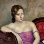 ANONIMO, Portrait of a woman on a sofa