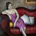 ANONIMO, Portrait of a woman on a sofa