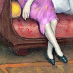 ANONIMO, Portrait of a woman on a sofa