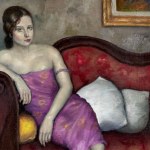 ANONIMO, Portrait of a woman on a sofa