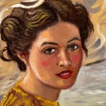 UNIDENTIFIED SIGNATURE, Portrait of a Woman with a Parasol by the Sea