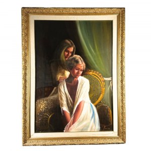 MORITZ, Portrait of Two Women Indoors - Moritz (unidentified artist)
