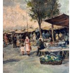 NIEZNANY PODPIS, ulica Rynek z figurami