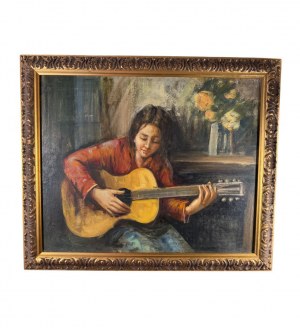 ANONIMO, Young woman with a guitar