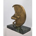 Brass sculpture, stone base, 1920s design.