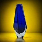 Glass vase, Murano, design by Flavio Poli, mid-20th century