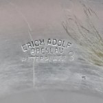 Para świeczników metalowych, sygnowane, Erich Adolf, Wrocław, lata 30.