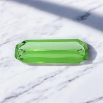 Glass comb container, signed, J. Stolle, Niemen glassworks, 1930s.