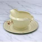 Porcelain saucepan, signed, cut Baltic, decor 699, Ćmielów, 1930s.