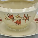 Porcelain saucepan, signed, cut Baltic, decor 699, Ćmielów, 1930s.