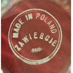 Glasvase (kleiner), schillerndes Glas, signiert, Glashütte Zawiercie, 1930er Jahre.