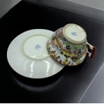 Duo porcelanowe, fason „Płaski”, dekor 901, sygnowane, Fabryka Porcelany „Ćmielów”, lata 30.