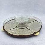 Kabarett aus Snackglas, Sockel aus Bakelit, 1930er Jahre.