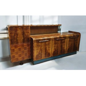 Buffet mit Bar, furniert, Jindrih Halabala, Tschechische Republik, 1930er Jahre.