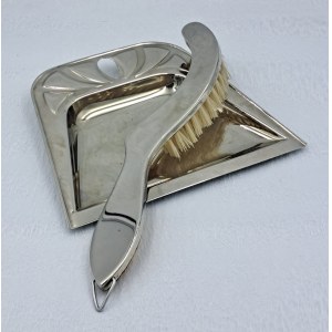Komplet metalowy do zmiatania okruchów ze stołu, lata 20.