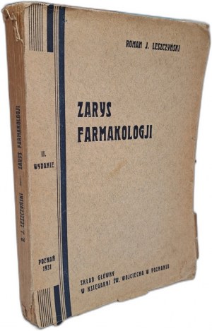 LESZCZYŃSKI Roman - Zarys farmakologji 1931