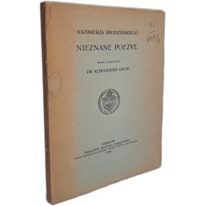 BRODZIŃSKI Kazimierz - Nieznane poezye 1910