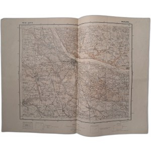 Mapa taktyczna Polski pas 38 słup 28 WŁOCŁAWEK 35,5 x 46,5 cm 1930