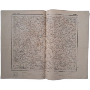 Tactical map of Poland lane 39 pole 28 KŁODAWA 35.5 x 46.5 cm 1930