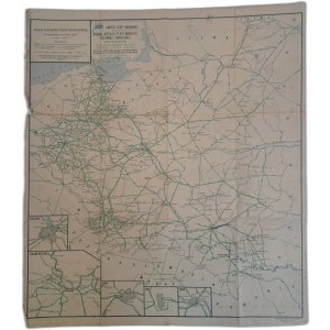 Mapa polskiej sieci kolejowej, Główniejsze linie komunikacyjne Europy 54 X 47,5 cm 1931