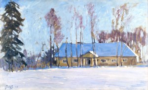 Julian FAŁAT (1853-1929), Dwór zimą, 1913
