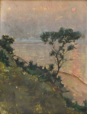 Józef PIENIĄŻEK (1888-1953), Zachód słońca nad morzem