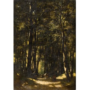 Wladyslaw MALECKI (1836-1900), Tabor in the forest, 1882? (date faintly visible)