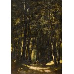 Władysław MALECKI (1836-1900), Tabor w lesie, 1882? (data słabo widoczna)