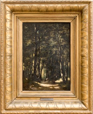 Władysław MALECKI (1836-1900), Tabor w lesie, 1882? (data słabo widoczna)