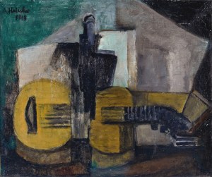Alicja HALICKA (1889-1974), Martwa natura z gitarą , 1914