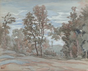 Jean PESKÉ (1870-1949), Pejzaż z drzewami