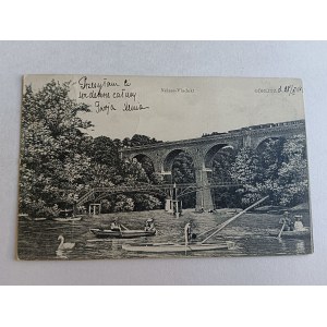 POSTCARD ZGORZELEC GORLITZ BRIDGE ON THE LUSATIAN NYSA, NEISSE VIADUKT, PRE-WAR, STAMP STAMP 1908