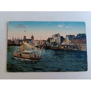POSTCARD GDANSK, DANZIG, SHIP, PRE-WAR