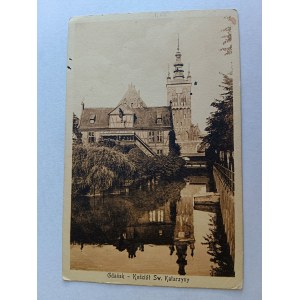 POSTCARD GDANSK CHURCH OF ST. KATARZYNA, PREWAR