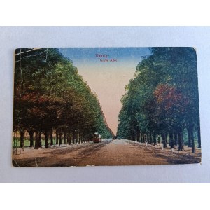 POSTCARD GDANSK DANZIG GROSSE ALLE, PRE-WAR 1921