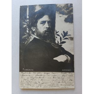POSTCARD PAINTING ARNOLD BOCKLIN, SELF-PORTRAIT, PRE-WAR, STAMP STAMP, 1905