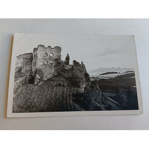 POSTCARD PIENINY CZORSZTYN ON THE BACKGROUND OF THE TATRA MOUNTAINS, CASTLE RUINS